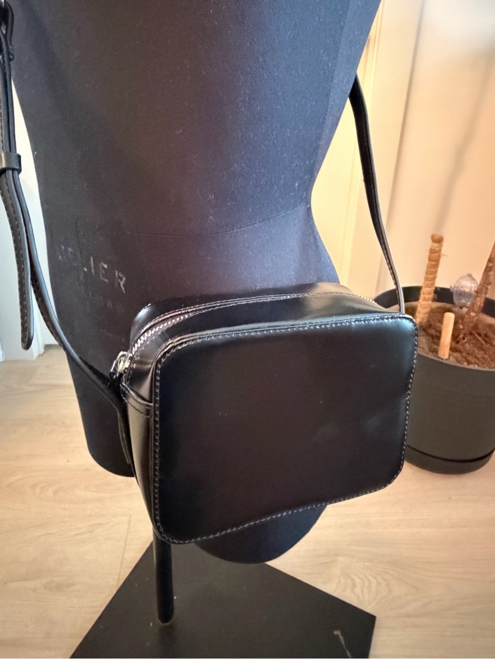ASOS Black Mini Leather Crossbody Bag